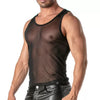 Tank Top Mesh schwarz - transparent, stylisch & mit Logo-Detail | TOF Paris