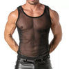 Tank Top Mesh schwarz - transparent, stylisch & mit Logo-Detail | TOF Paris