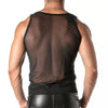Tank Top Mesh schwarz - transparent, stylisch & mit Logo-Detail | TOF Paris