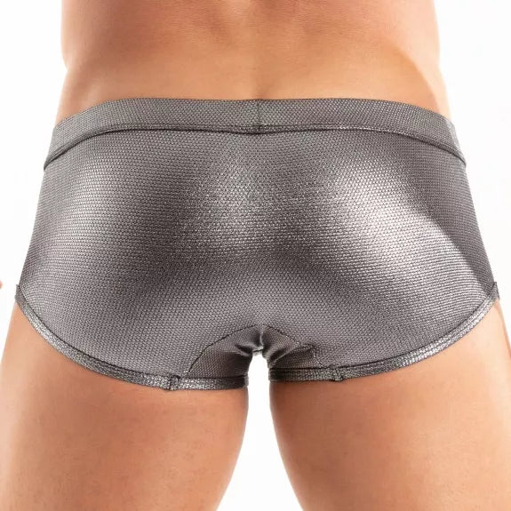 Herren Badehose Silber - Metallic Look, Stretch & Komfort | TOF Paris