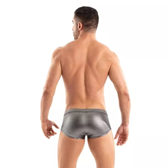 Herren Badehose Silber - Metallic Look, Stretch & Komfort | TOF Paris