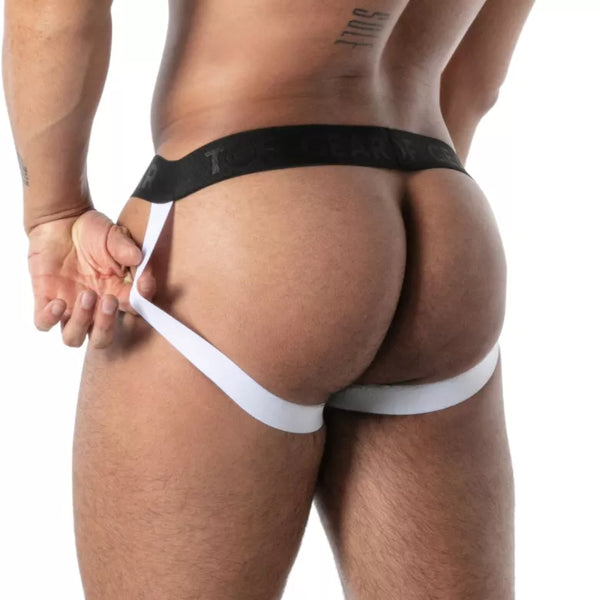 Weißer Mikrofaser Jock mit seidiger Mon Amour Optik von TOF Paris – Ansicht 2