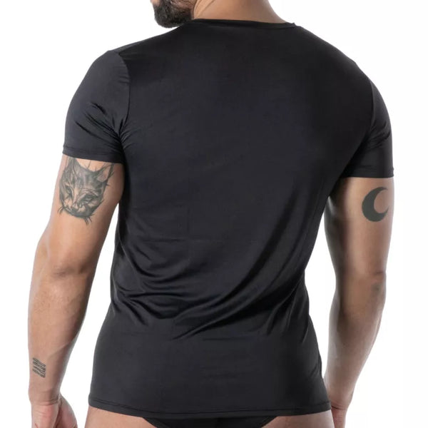 Schwarzes Mon Amour Microfiber-T-Shirt von TOF Paris – Ansicht 5