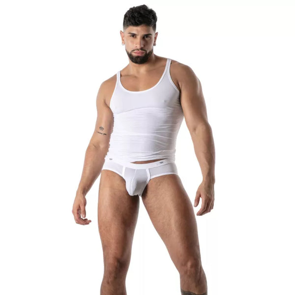 Weißes Mon Amour Microfiber-Tank-Top von TOF Paris – Ansicht 3