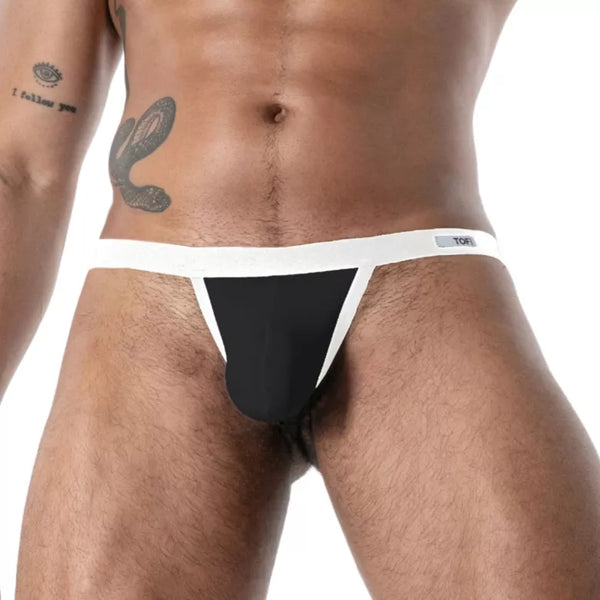 Schwarzer Mon Amour Microfiber-String von TOF Paris – Ansicht 2