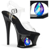 MOON-708DIA - Plateau High Heel Sandaletten - Schwarz Lack | Pleaser