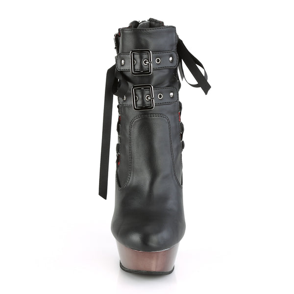 MUERTO-1030 Plateau Stiefeletten Schwarz Matt Netz von DemoniaCult – Ansicht 2