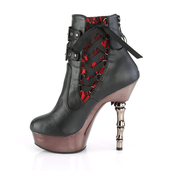MUERTO-1030 Plateau Stiefeletten Schwarz Matt Netz von DemoniaCult – Ansicht 3