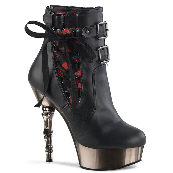 MUERTO-1030 Plateau Stiefeletten Schwarz Matt Netz von DemoniaCult