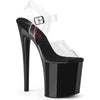 NAUGHTY-808 - Plateau High Heel Sandaletten - Schwarz/Transparent von Pleaser