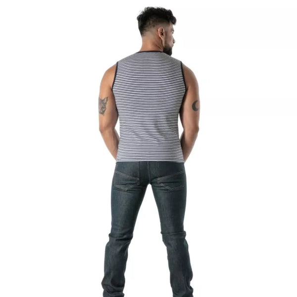 Blaues Sailor Stripe-Tank-Top von TOF Paris – Ansicht 2
