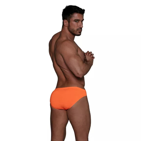 Badehose Neon Orange - Chlorresistent, Komfort-Beutel & Kordelzug | TOF Paris