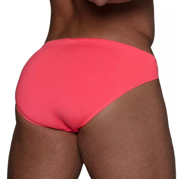 Badehose Neon Pink Mini-Brief Pink - Chlor- & Salzwasserresistent, KomfortBeutel | TOF Paris