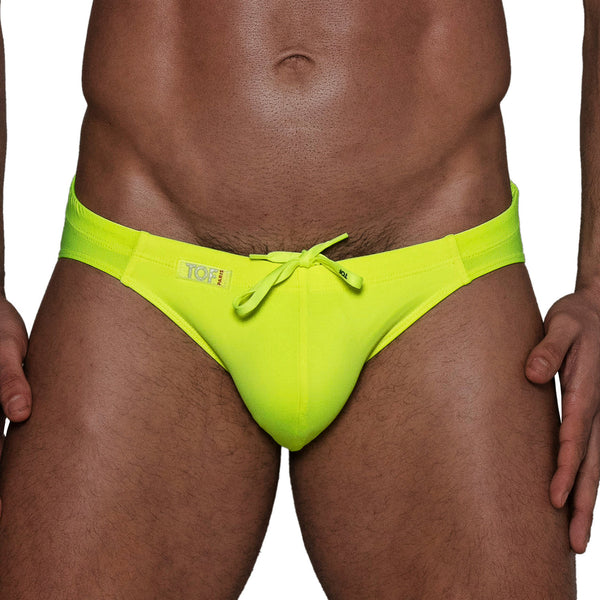 Badehose Neon Gelb - Chlorresistent, Komfort-Schaumtasche | TOF Paris