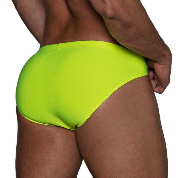 Badehose Neon Gelb - Chlorresistent, Komfort-Schaumtasche | TOF Paris