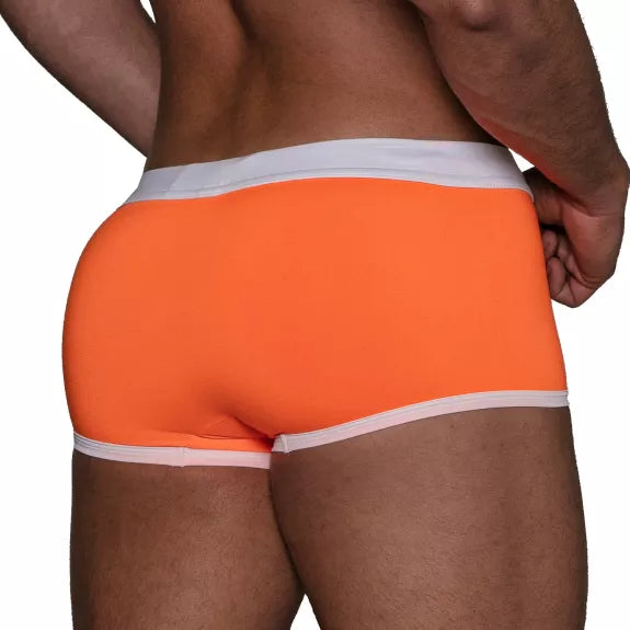 Badehose Neon Orange - Eng anliegend, chlorresistent & mit Kontraststreifen | TOF Paris