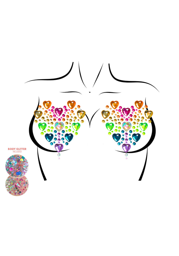 Prism Nipple Juwelen Sticker Aufkleber mehrfarbig | Leg Avenue