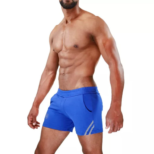 Blaues verführerisches Shorts Modell mit phosphoreszierenden Akzenten von TOF Paris – Ansicht 5