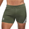 Khakifarbenes verführerisches Shorts Modell mit phosphoreszierenden Akzenten von TOF Paris