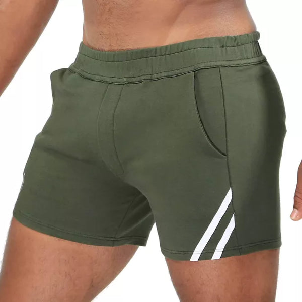 Khakifarbenes verführerisches Shorts Modell mit phosphoreszierenden Akzenten von TOF Paris – Ansicht 2