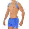 Herren Brust-Harness mit elastischem Komfort & fluoreszierendem Look, Blau | TOF Paris