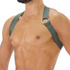 Herren Brust-Harness mit elastischem Komfort & fluoreszierendem Look, Khaki | TOF Paris