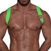 Herren Brust-Harness Neon Grün mit elastischem Komfort & fluoreszierendem Look | TOF Paris