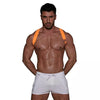 Herren Brust-Harness Neon Orange mit elastischem Komfort & fluoreszierendem Look | TOF Paris
