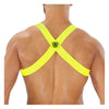 Herren Brust-Harness Neon Gelb mit elastischem Komfort & fluoreszierendem Look | TOF Paris