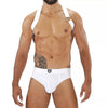 Herren Brust-Harness mit elastischem Komfort & fluoreszierendem Look, Weiß | TOF Paris