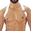Herren Brust-Harness mit elastischem Komfort & fluoreszierendem Look, Weiß | TOF Paris
