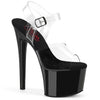 PASSION-708 - Plateau High Heel Sandaletten - Schwarz/Transparent | Pleaser
