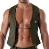 Weste mit abnehmbarer Kette - Bequemer Baumwoll-Mix, Khaki | TOF Paris