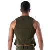 Weste mit abnehmbarer Kette - Bequemer Baumwoll-Mix, Khaki | TOF Paris