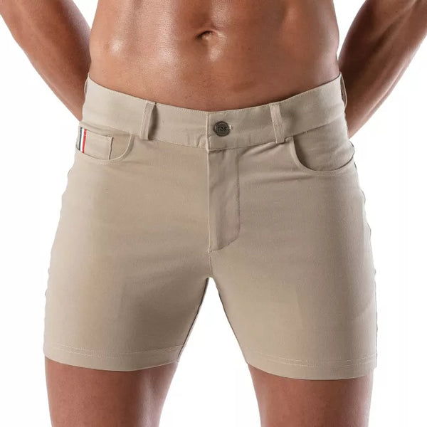 Beige Patriot Chino Shorts im klassischen Premium Look von TOF Paris