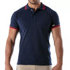 Blaues verführerisches Poloshirt mit markanten sportiven Details | TOF Paris