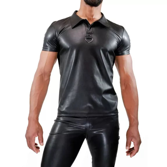 Polo-Shirt, Schwarz mit edlem Glanz - sexy & hauteng | TOF Paris