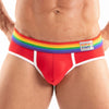Herren Slips Pride - Komfort & auffälliger Regenbogenbund, rot | TOF Paris