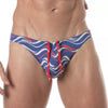 Badehose Mini Briefs Blau - Slim Fit mit stylischem Printdesign | TOF Paris