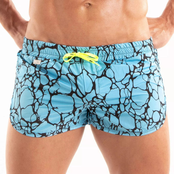 Mini Badeshorts Herren Blau - Eng geschnitten, atmungsaktiv & stylish | TOF Paris