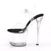 RADIANT-708 Plateau Sandaletten - Schwarz/Klar | Pleaser