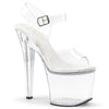 RADIANT-708 Plateau Sandaletten - Weiß/Klar | Pleaser
