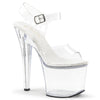 RADIANT-708 Plateau Sandaletten - Weiß/Transparent | Pleaser