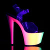 RAINBOW-308UV Plateau Sandaletten Mehrfarbig UV | Pleaser
