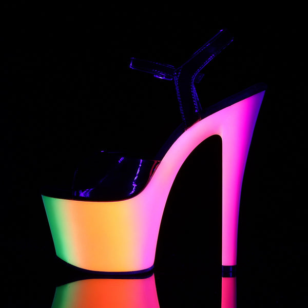 RAINBOW-309UV Plateau Sandaletten Mehrfarbig UV | Pleaser