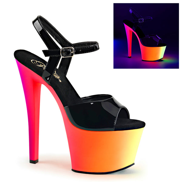 RAINBOW-309UV Plateau Sandaletten Mehrfarbig UV | Pleaser