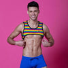 Herren Harness Rainbow - Bunter Stretch Komfort mit D-Ringen | TOF Paris