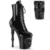 RAPTURE-1020 Plateau Stiefeletten - Schwarz Lack Totenkopf von Pleaser