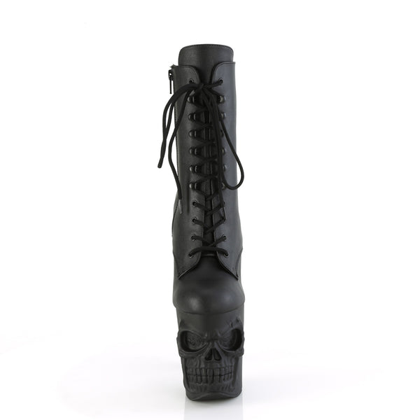 RAPTURE-1020 Plateau Stiefeletten - Schwarz Matt Totenkopf von Pleaser – Ansicht 2