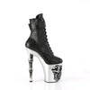 RAPTURE-1020STR-02 Plateau Stiefeletten - Schwarz Matt/Silber Totenkopf von Pleaser – Ansicht 5